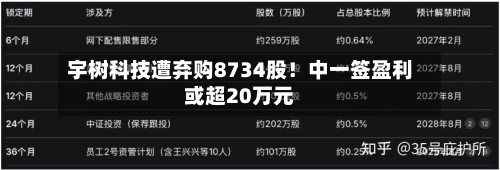 宇树科技遭弃购8734股！中一签盈利或超20万元-第3张图片