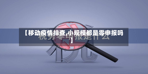 【移动疫情排查,小规模都是零申报吗】