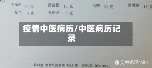 疫情中医病历/中医病历记录