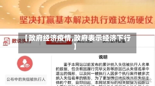 【政府经济疫情,政府表示经济下行】