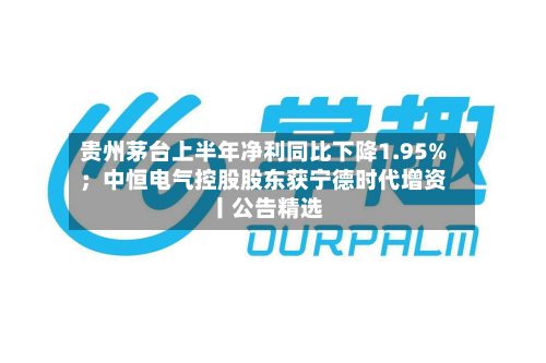 贵州茅台上半年净利同比下降1.95%;中恒电气控股股东获宁德时代增资丨公告精选-第3张图片